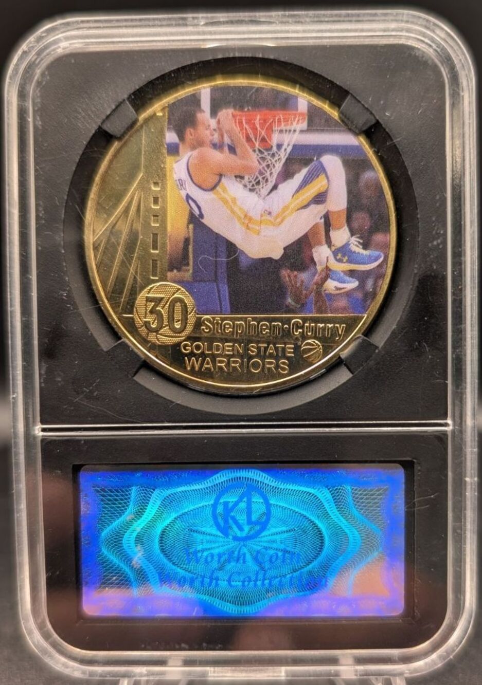 Stephen Curry Warriors Commemorative Coin – Worth Collection Slab Display